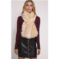 Toni Cream Faux Fur Scarf | PrettyLittleThing US