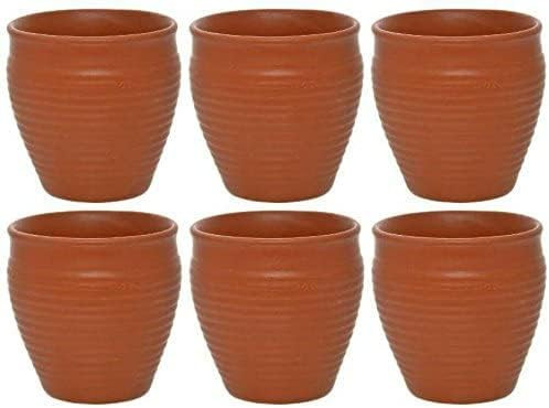Adhaata Ceramic Kulhar Kulhad Cups Traditional Indian Tea Chai Coffee Cup 6 OZ (Set of 6pc) | Amazon (US)