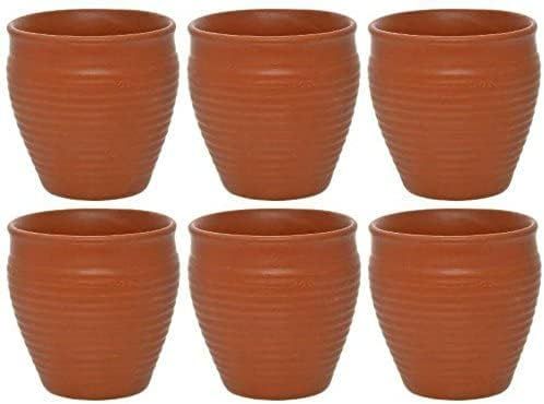 Adhaata Ceramic Kulhar Kulhad Cups Traditional Indian Tea Chai Coffee Cup 6 OZ (Set of 6pc) | Amazon (US)