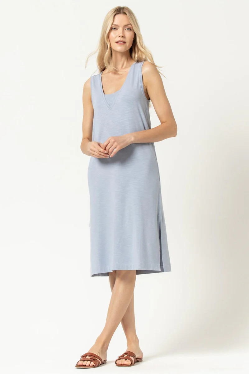 Rib Inset Midi Dress | Lilla P