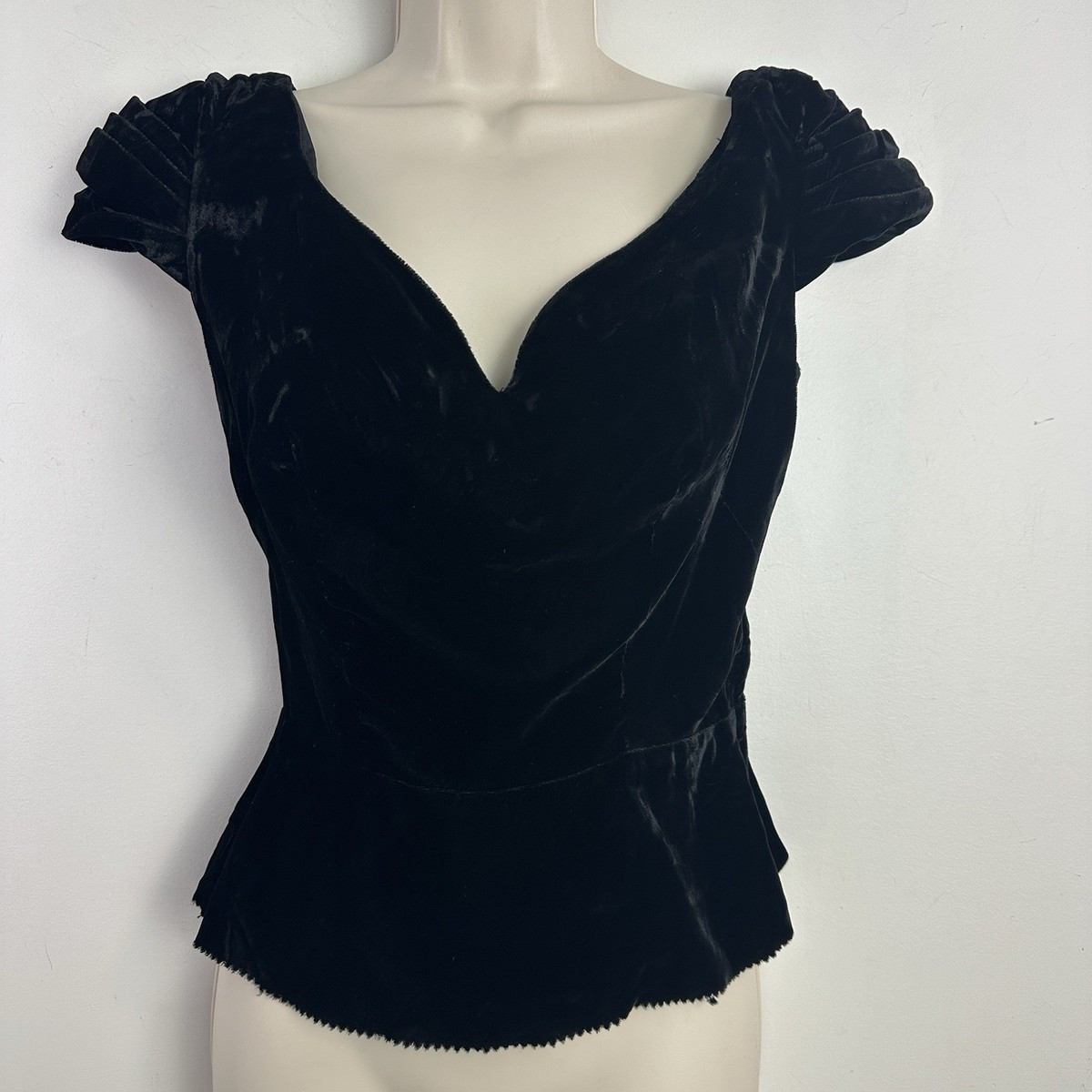 Vintage Black Velvet Corset Style Top Womens Sz 9 Small Victorian Gothic Vamp | eBay US