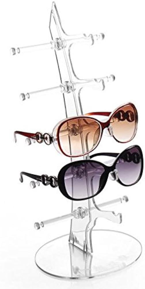 Eyeglasses Sunglasses Storage Display Stand Holder Organizer Case Show Rack for 5 Glasses | Amazon (US)