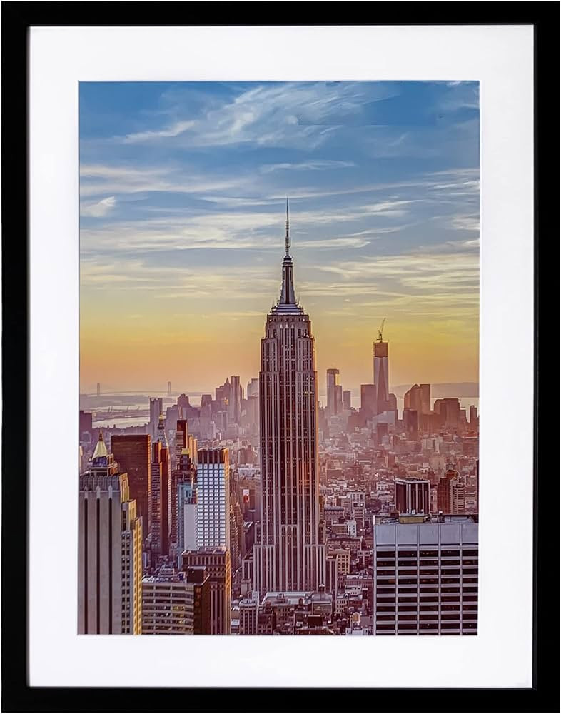 Frame Amo 21x26 Black Picture Frame with 16.5x21.5 White Mat Opening for 17x22 Image, 1 Inch Bord... | Amazon (US)