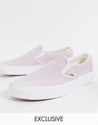 Vans Slip-On suede trainers in lilac Exclusive at ASOS | ASOS (Global)