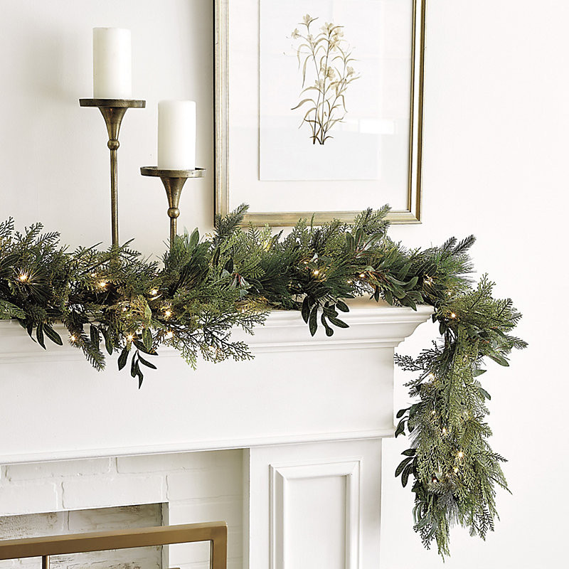 Prelit Mixed Cedar 6' Garland - Ballard Designs | Ballard Designs, Inc.