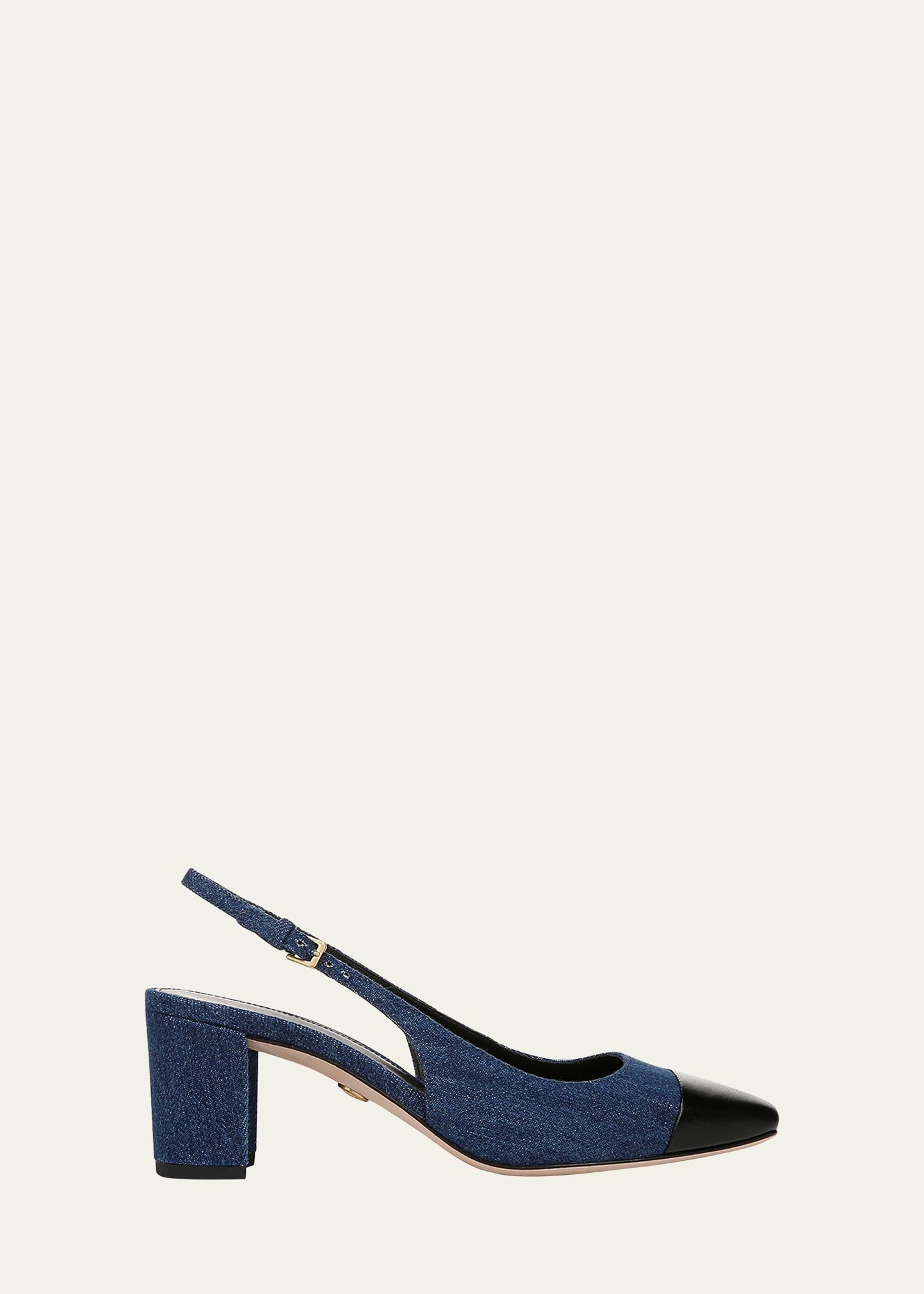 Veronica Beard Cecile Denim Leather Slingback Pumps | Bergdorf Goodman