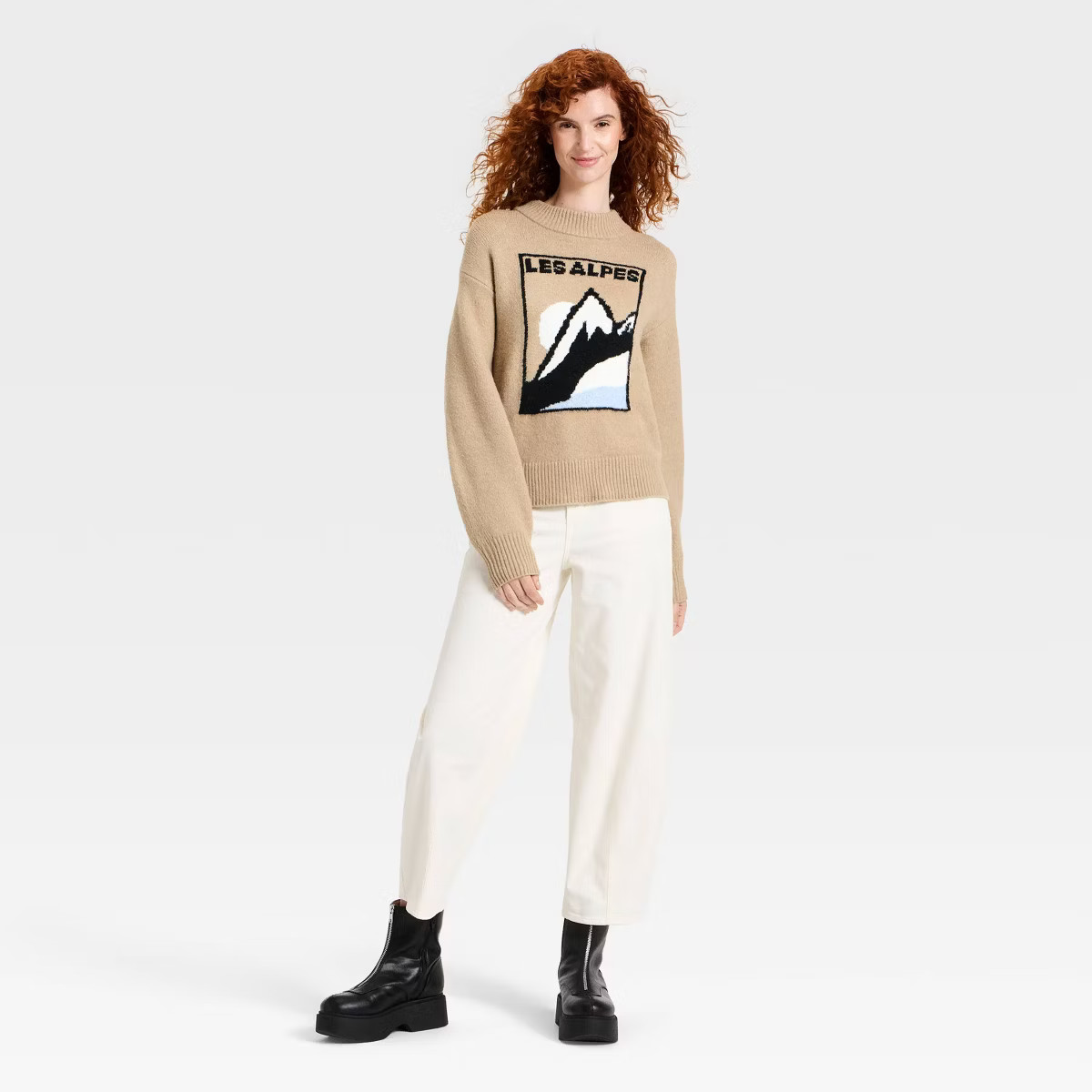 Women's Alpine Crewneck Pullover Sweater - Universal Thread™ Brown S | Target