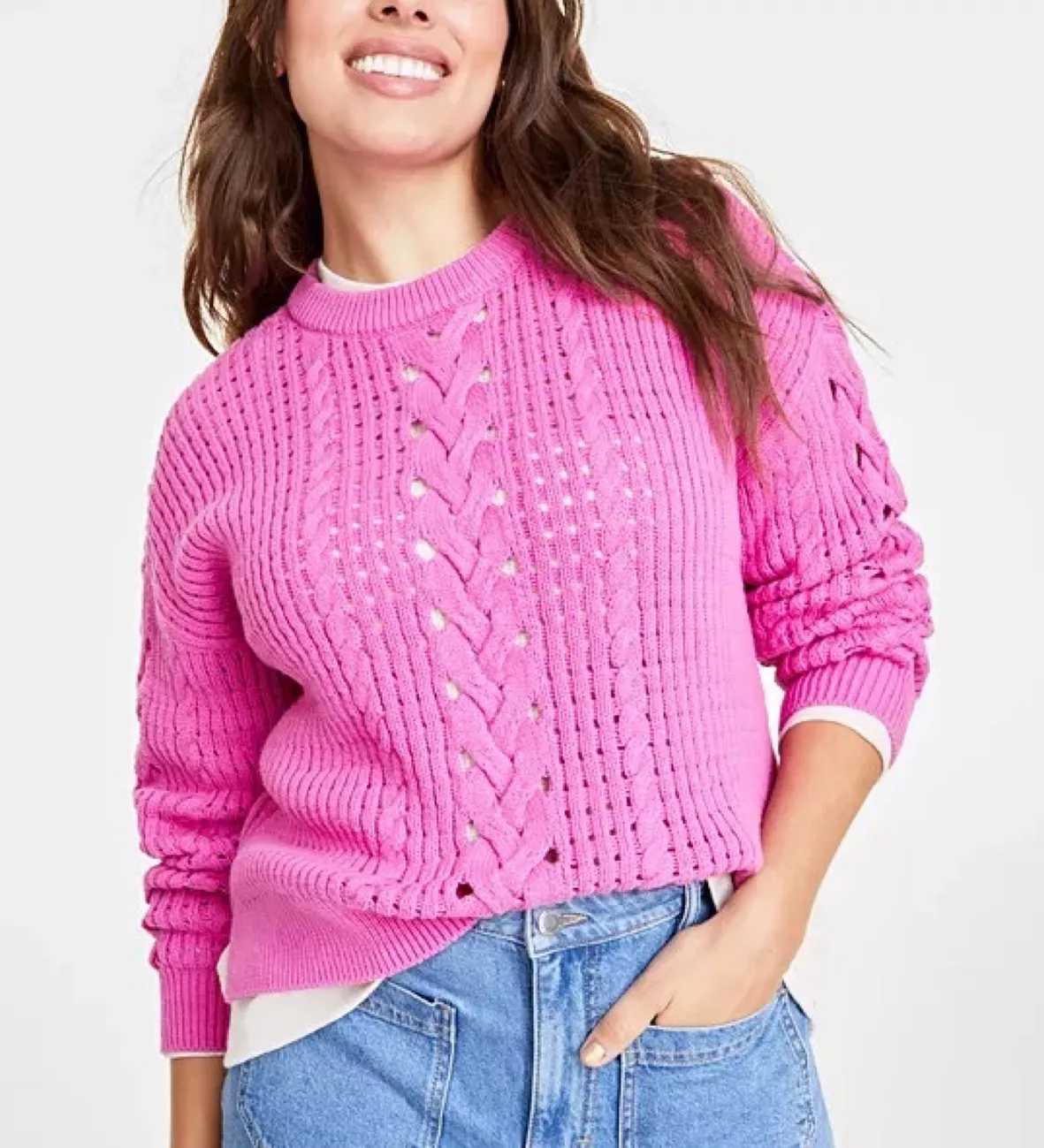 On 34th Women's Cable-Knit-Mesh … curated on LTK