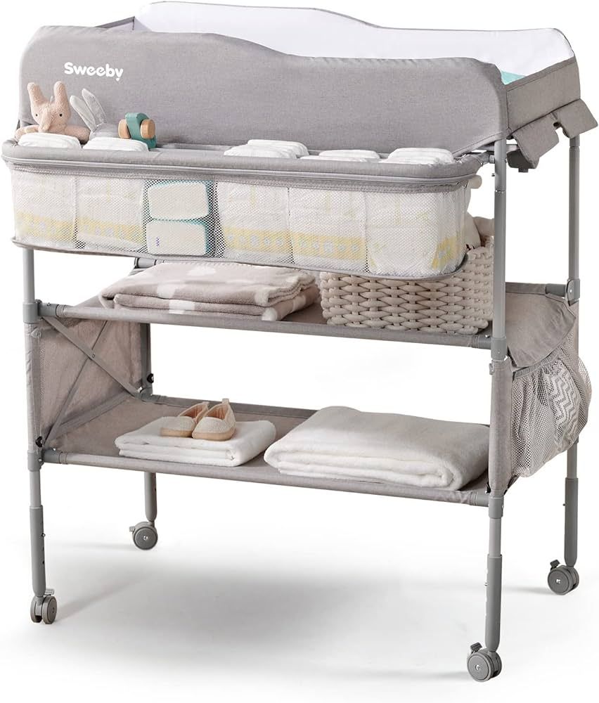 Sweeby Portable Baby Changing Table, Foldable Changing Table Dresser Changing Station for Infant,... | Amazon (US)