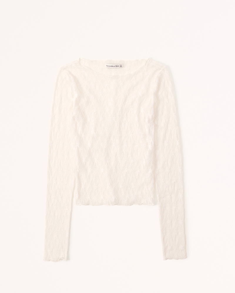 Long-Sleeve Lace Top | Abercrombie & Fitch (US)