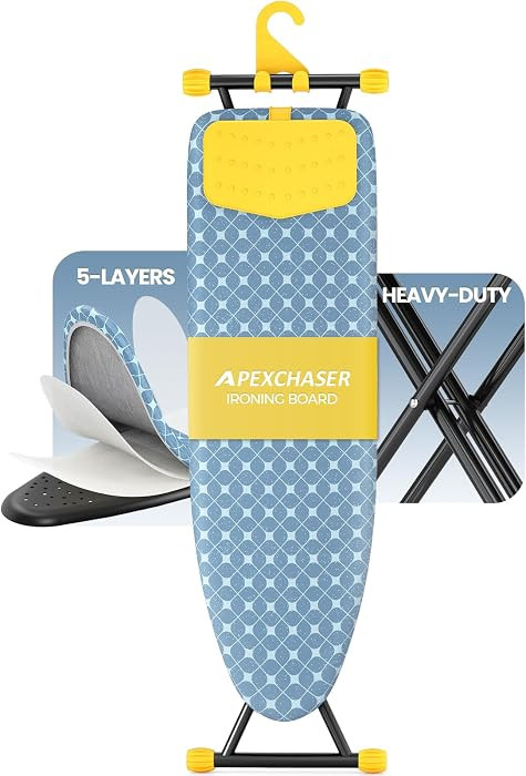 Ironing Board with Iron Rest, Compact and Space Saver Iron Board, Extra Thick Cover, Height Adjus... | Amazon (US)