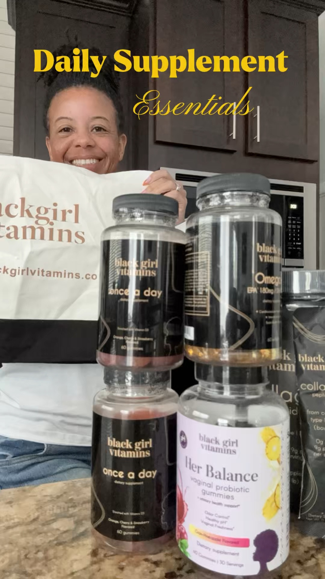 Look at what arrived today. Thank you, @blackgirlvitamins, for creating essentials for women of color. The once-a-day & Her Balance gummies taste amazing. I can't wait to see my glow-up while giving my body what it needs to thrive each day. #omega3 #collagen #onceaday #herbalance #blackgirlvitamins 

#LTKActive #LTKBeauty #LTKselfcare