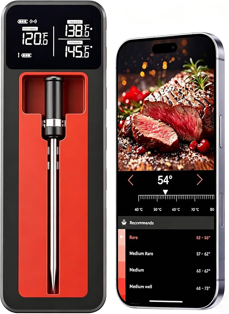 Smart Wireless Meat Thermometer IP67 Ultra-Thin Probe \u00b10.5\u2109 Accuracy Bluetooth 230ft Re... | Amazon (US)