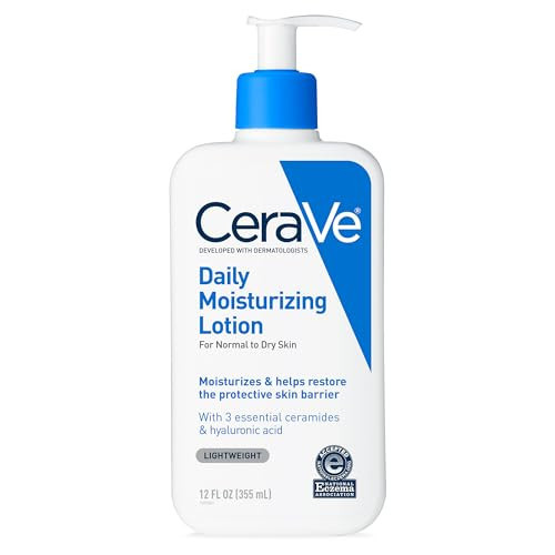 CeraVe Daily Moisturizing Lotion for Dry Skin, Body Lotion & Face Moisturizer with Hyaluronic Acid and Ceramides, Daily Moisturizer, Fragrance Free, Oil-Free, 12 Ounce | Amazon (US)