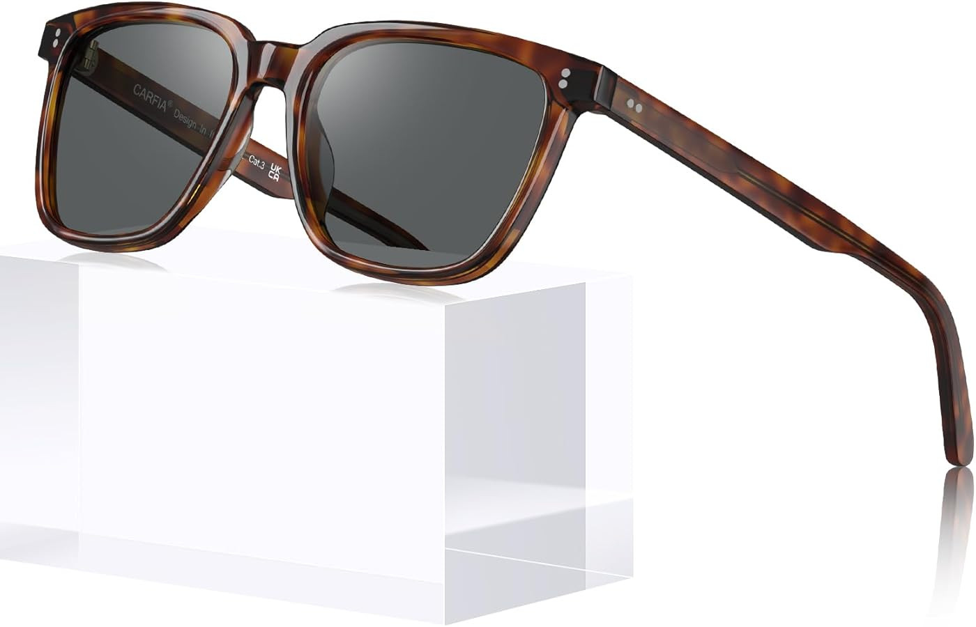 CARFIA Retro Acetate Polarized Sunglasses for Men UV400 Protection Driving Outdoor Anti-Glare Sun... | Amazon (US)