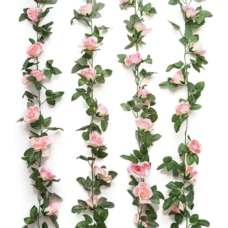 Yirtree Flower Garland Fake Rose Vine Artificial Flowers Hanging Rose Ivy Hanging Baskets Wedding... | Walmart (US)