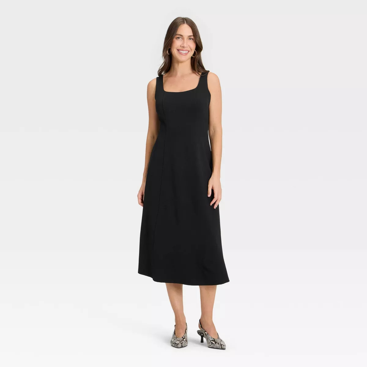 Women's Ponte Knit Midi Dress - A New Day™ Black XXL | Target