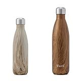 S'well Stainess Steel Water Bottle set, Blonde Wood 17oz and Teakwood, 25oz | Amazon (US)