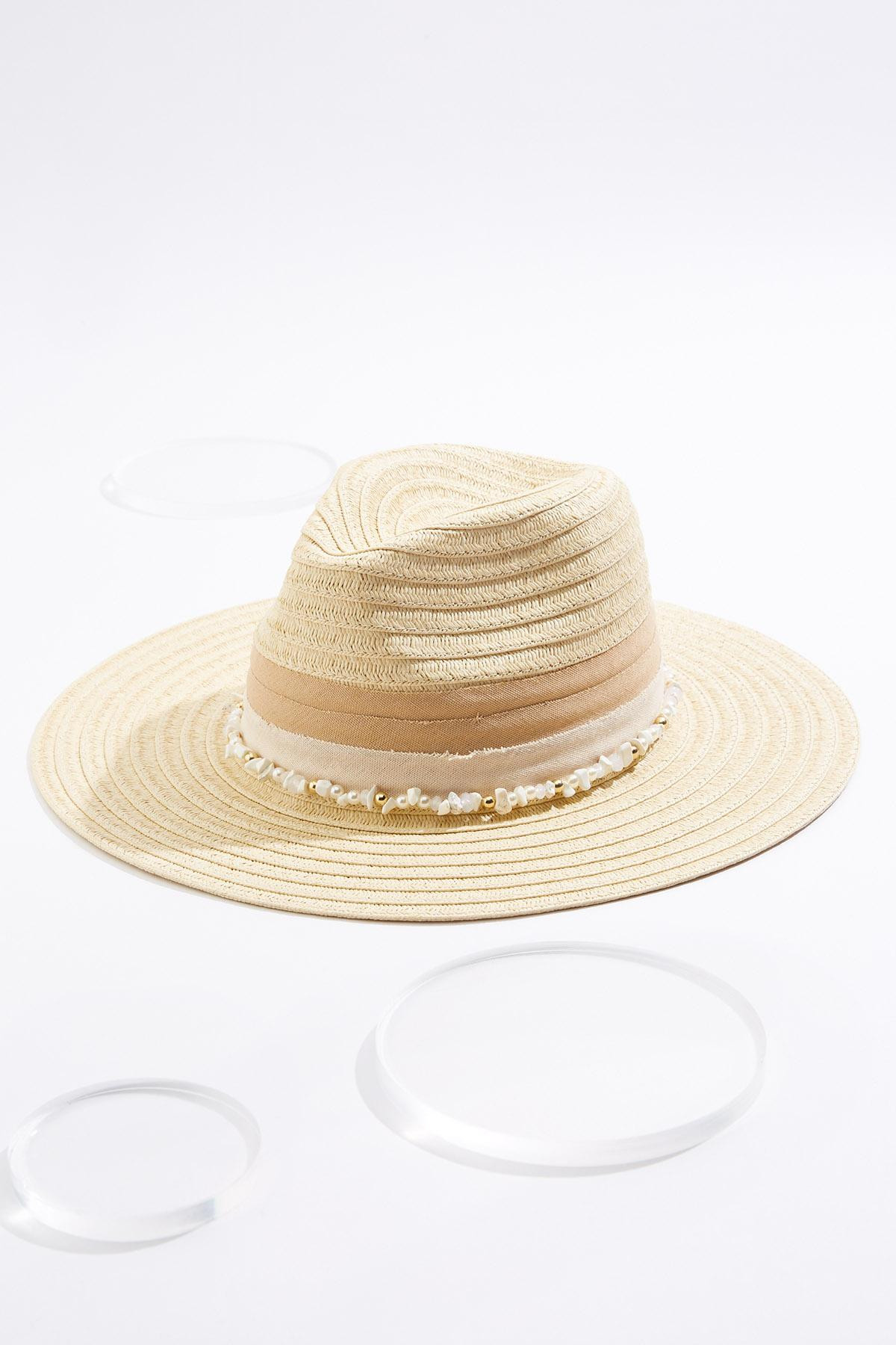 Natural Pearl Beaded Panama Hat | Cato Fashions