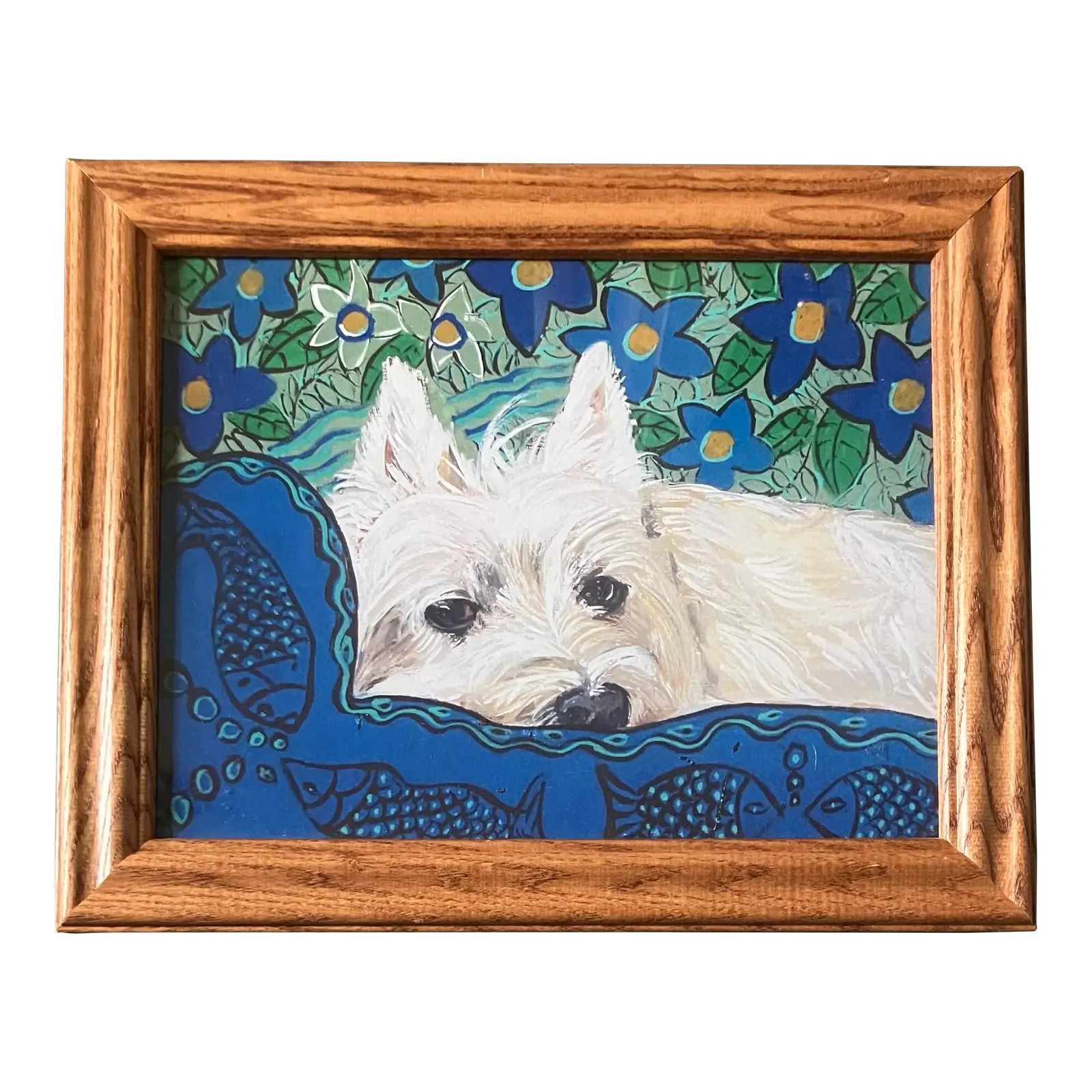 Contemporary Original Judy Henn Westie Dog Print | Chairish