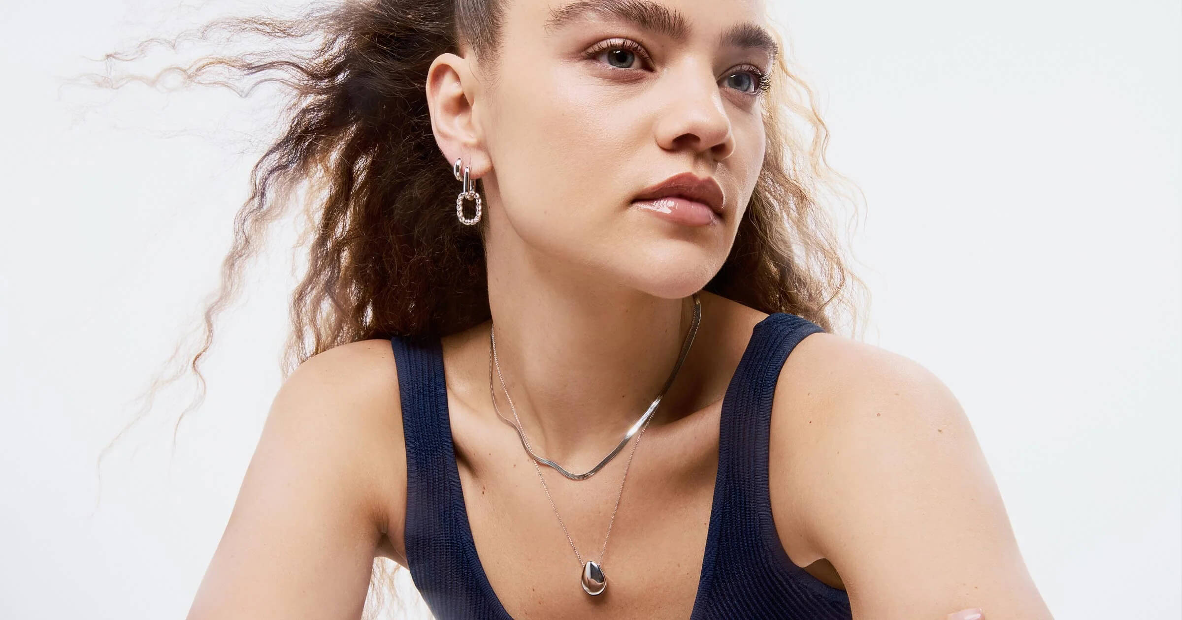 Gold Drop Earrings - Sage Two Tone | Ana Luisa