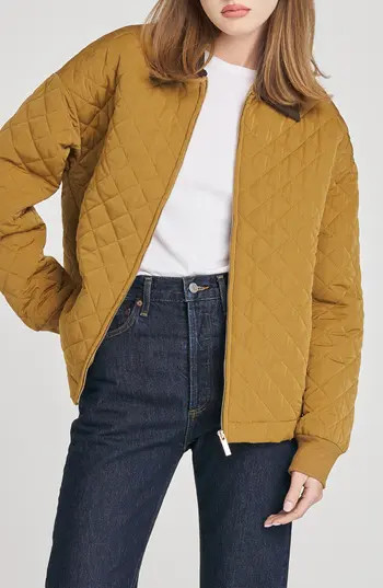 WAYF Jackson Quilted Barn Jacket in Camel at Nordstrom Rack, Size X-Large | Nordstrom Rack