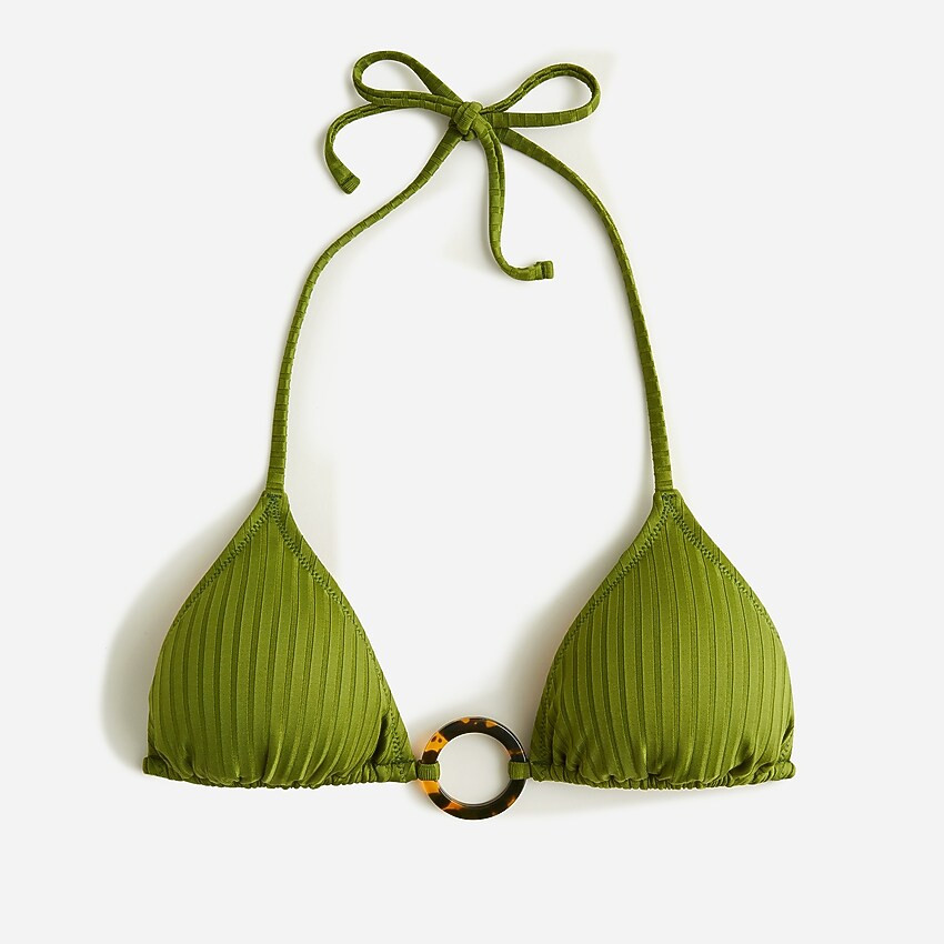 Wide-rib O-ring string bikini top | J. Crew US