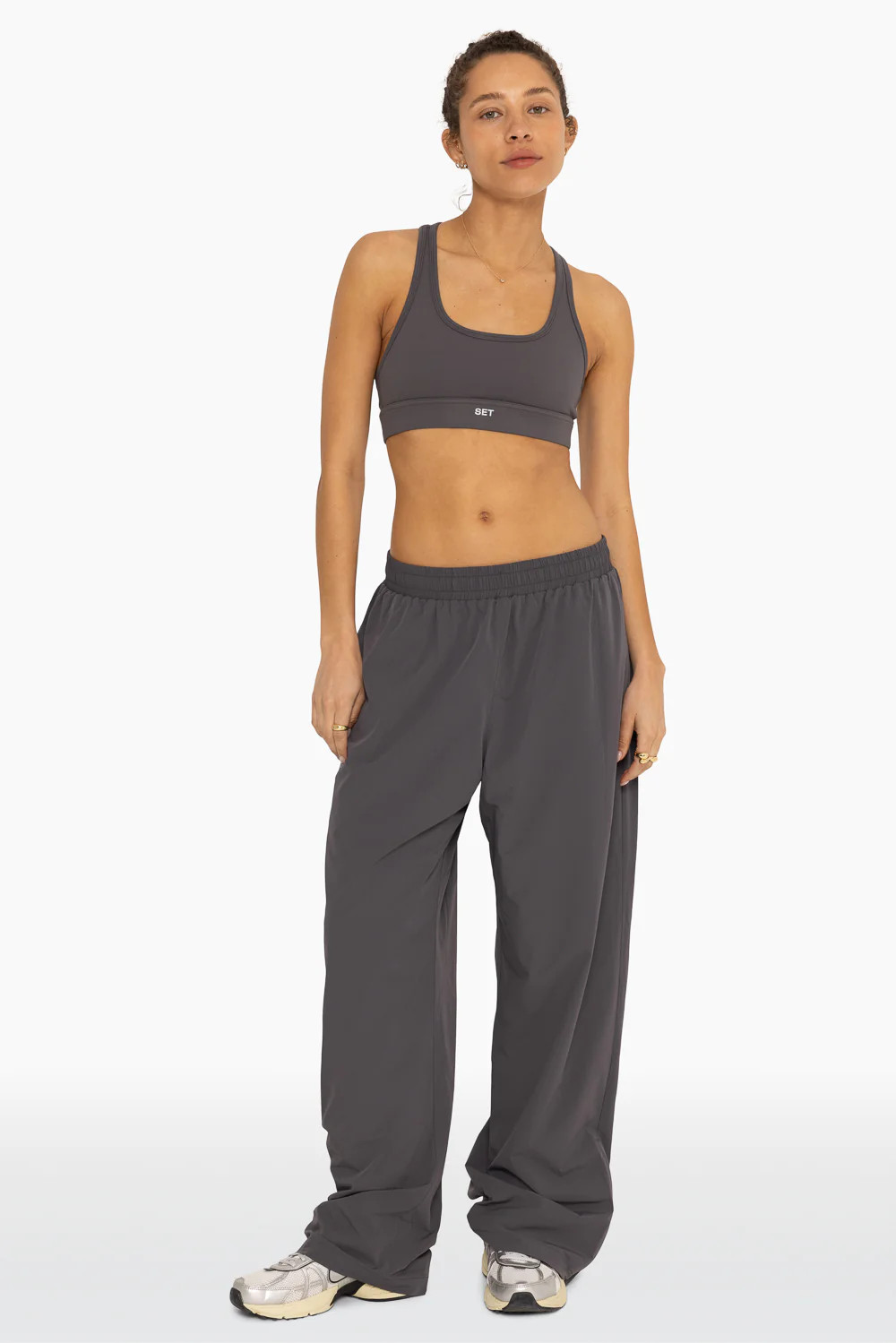 NYLON ZIP TRACK PANTS - GRAPHITE | SET Active