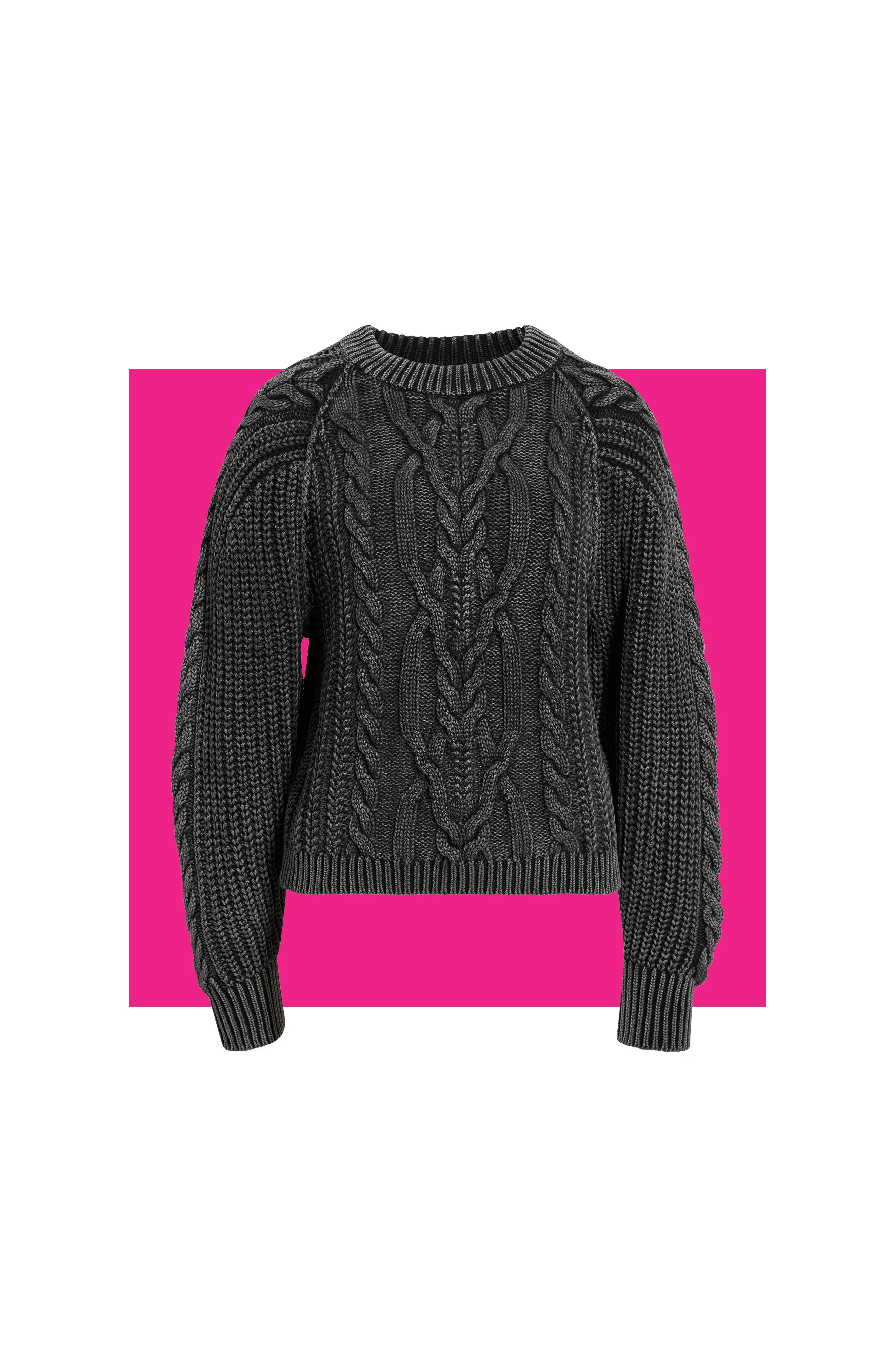 Free People Frankie Cable Cotton Sweater in Sea Spray at Nordstrom Rack, Size Large | Nordstrom Rack
