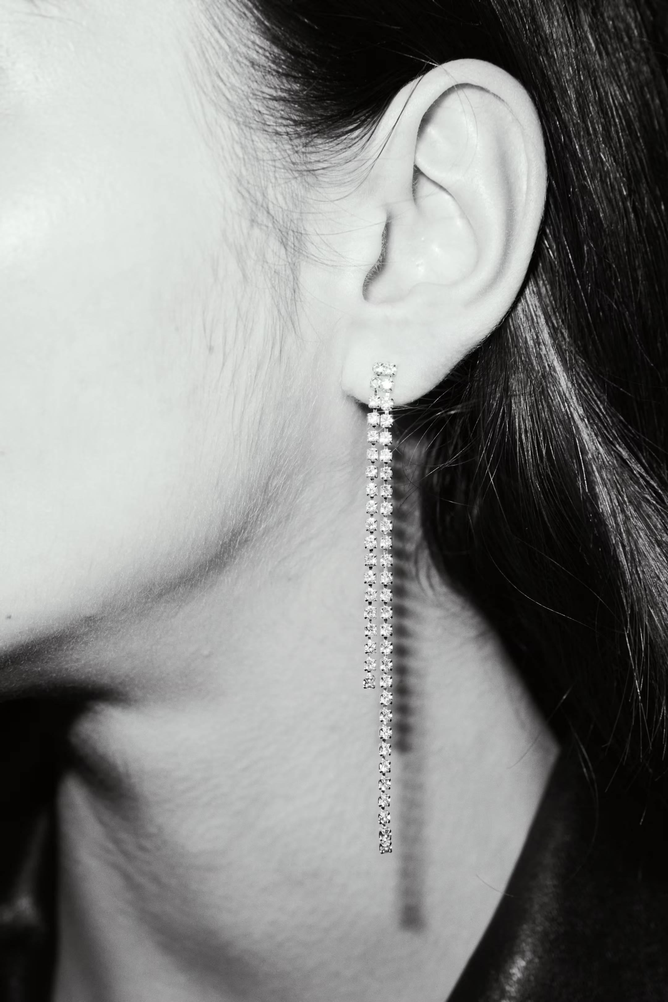 Rhinestone Earrings - Silver-colored - Ladies | H&M US | H&M (US + CA)