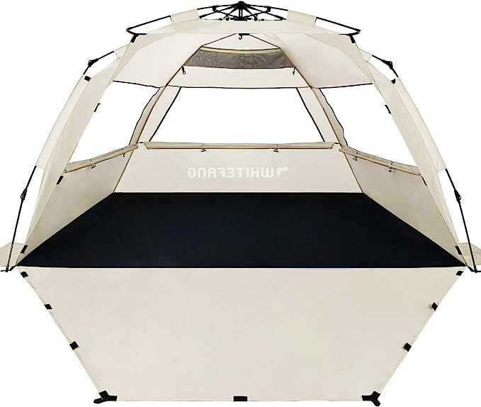 WhiteFang Deluxe XL Pop Up Beach Tent Sun Shade Shelter for 3-4 Person, UV Protection, Extendable... | Amazon (US)