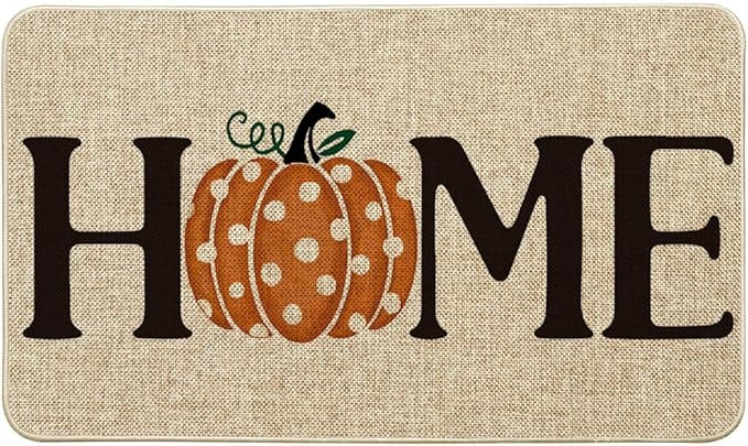 Artoid Mode Pumpkin Polka Dot Home Fall Doormat, Thanksgiving Home Decor Low-Profile Switch Rug D... | Amazon (US)