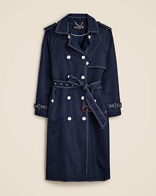 Relaxed trench coat in lightweight shiny nylon | J. Crew US