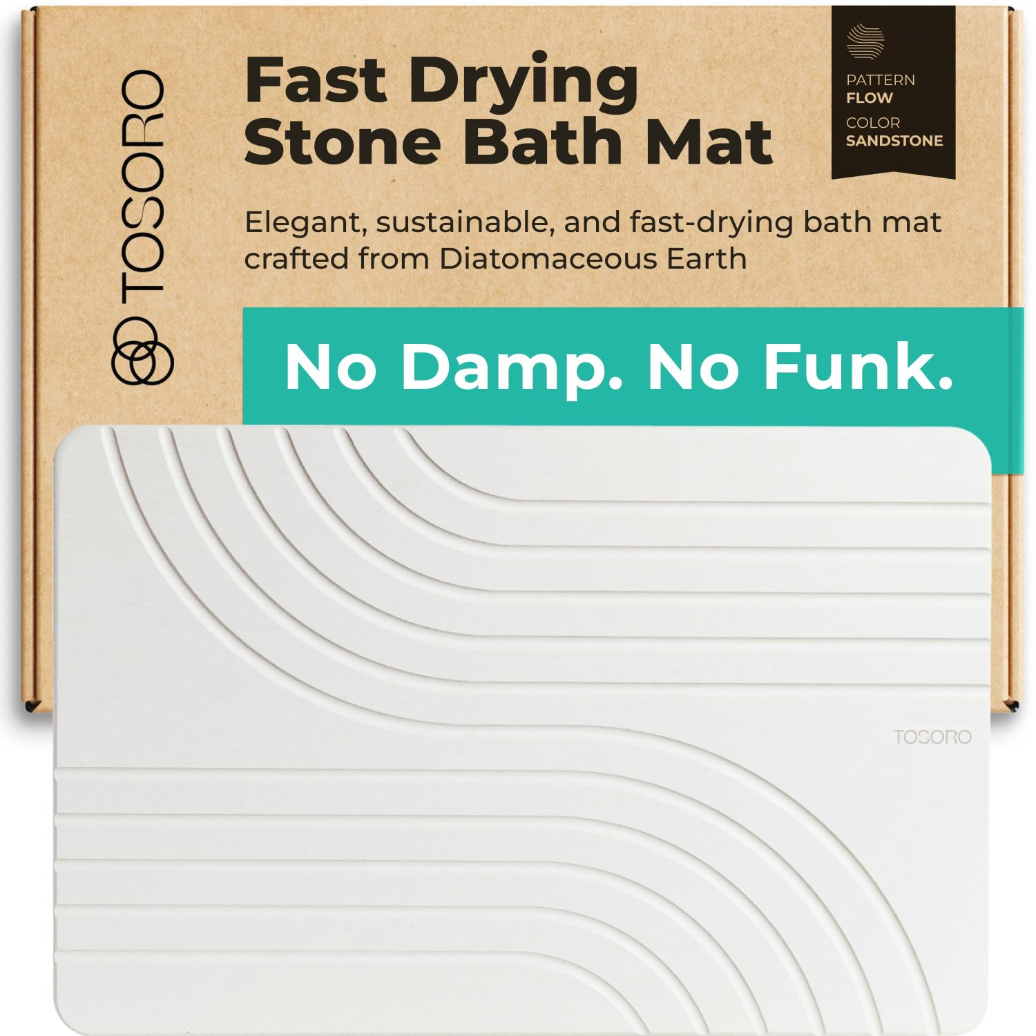 Stone Bath Mat Diatomaceous Earth Shower Mat Non-Slip Super Absorbent Diatomite Stone Bath Mats f... | Amazon (US)