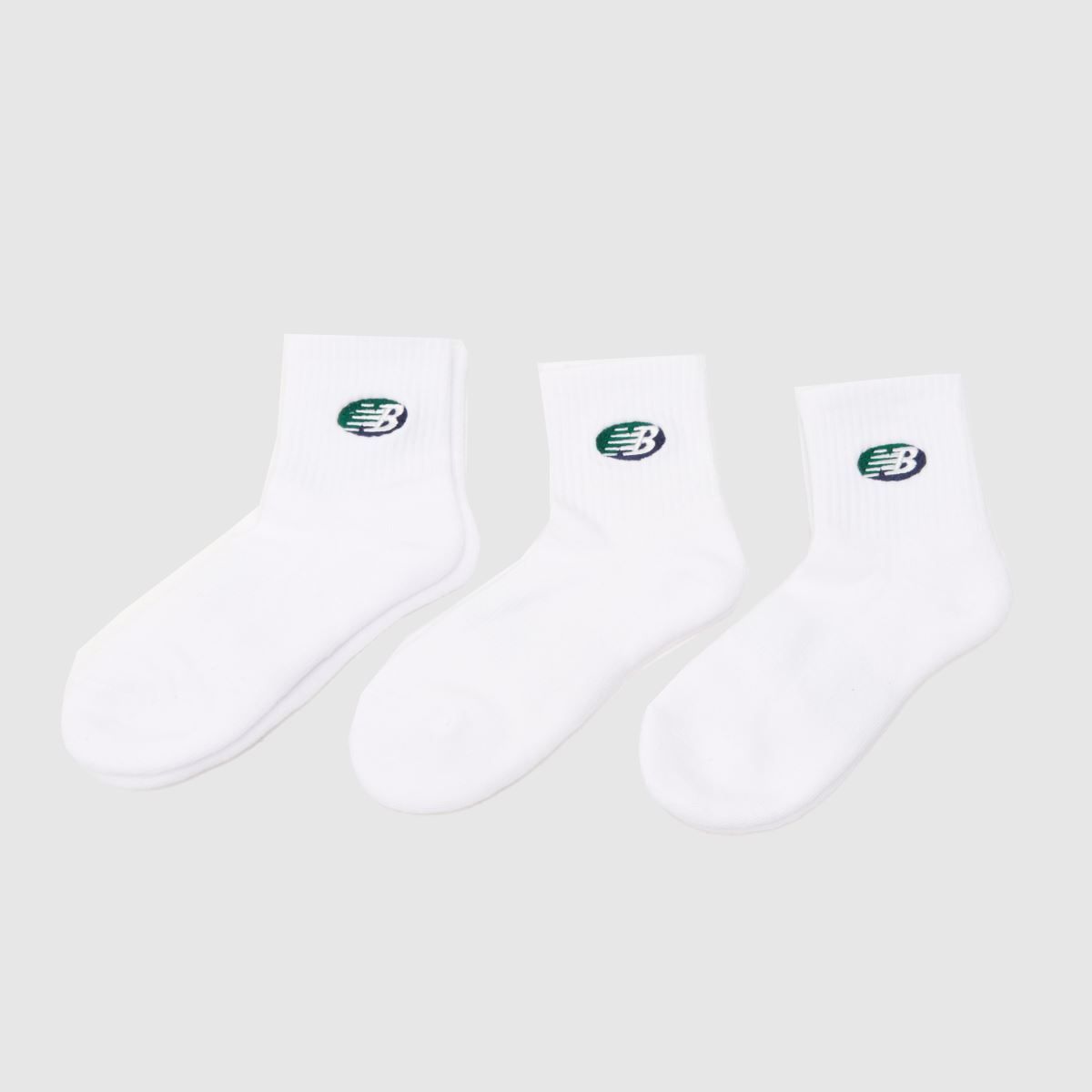 White & Green New Balance Logo Socks 3 Pack Socks | schuh | Schuh
