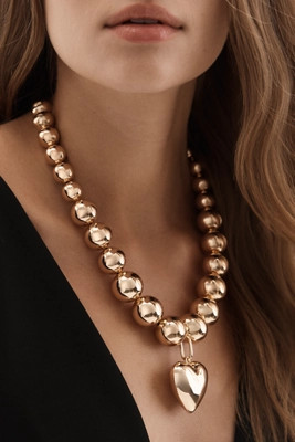 Chunky Beaded Statement Heart Necklace | Anthropologie (US)