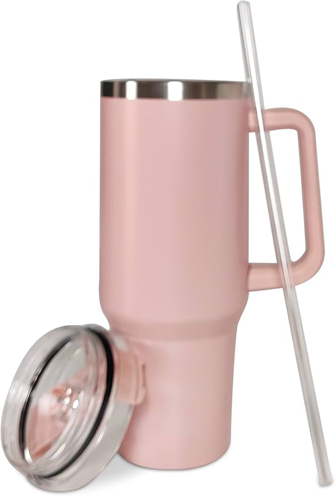LITHOS Stay Hydrated On-The-Go with 40 Oz Stainless Steel Tumbler - Handle, Straw Included - Idea... | Amazon (US)