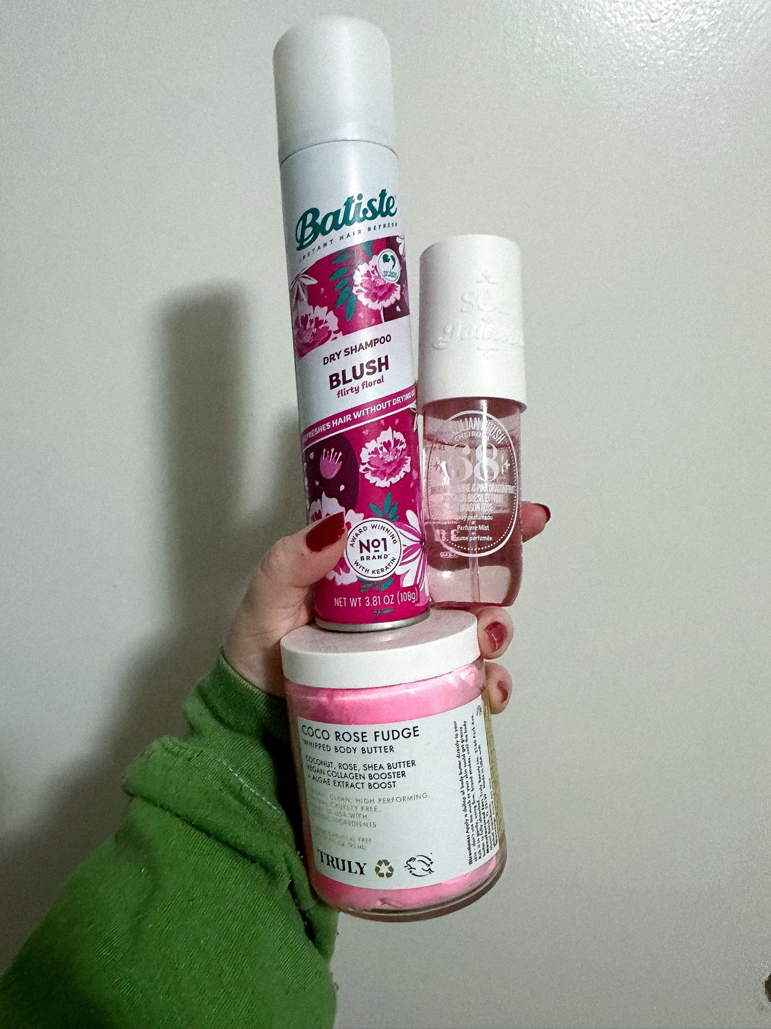 Pink products for Friday
Batiste blush dry shampoo
Truly whipped lotion 
Sol de Janeiro perfume 

#LTKU #LTKworkwear #LTKbeauty