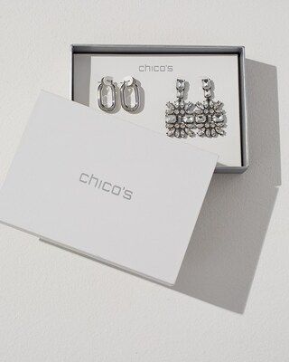 Glitz Hoop and Drop Earrings Set | Chico's