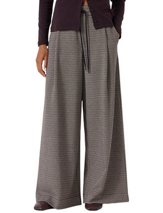Women's Check Wide Leg Jersey Pants | Macy's