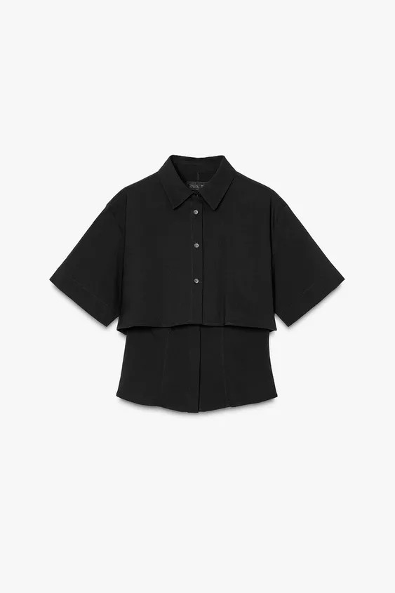 DOUBLE LAYER SHORT SLEEVE SHIRT | Zara US