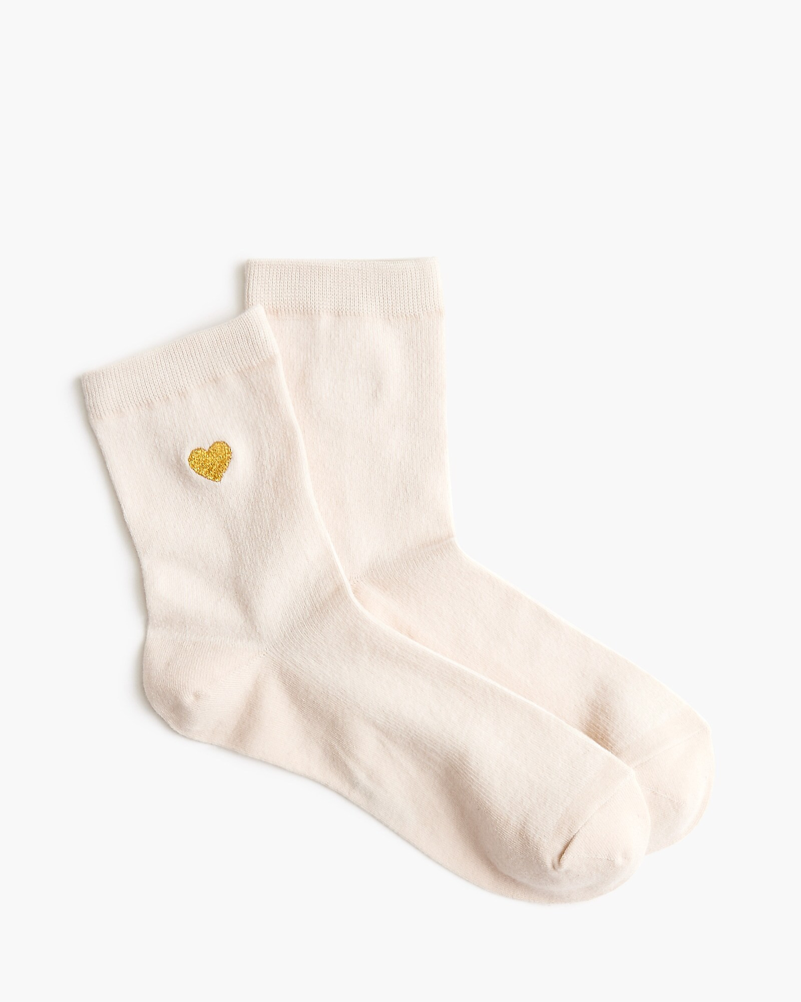 Metallic embroidered heart boot socks | J.Crew Factory