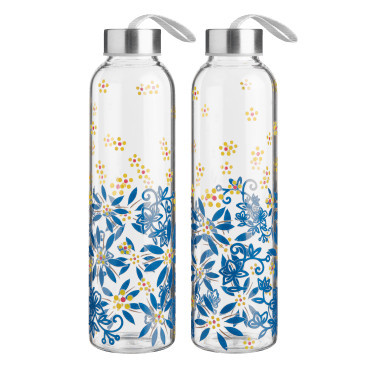 2-Pack: Temp-tations Travel Glass Bottles with Lids - Confetti | Stores.com (MorningSave, Hammacher, Meh)