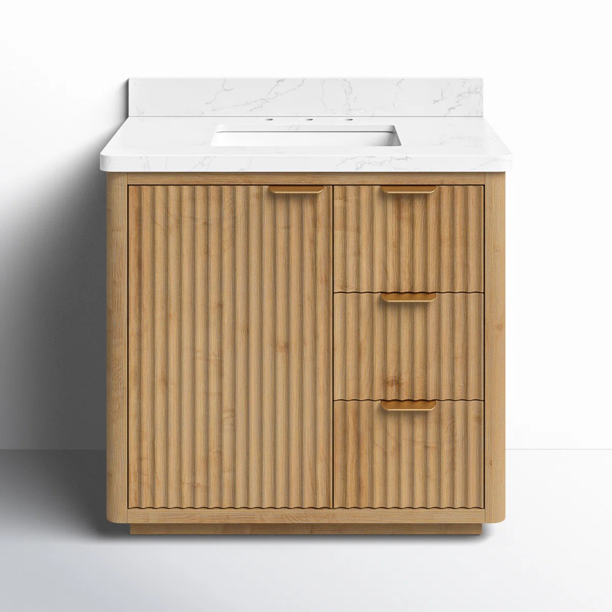 Adela 36'' Single Bathroom Vanity with Cultured Marble Top | Wayfair North America