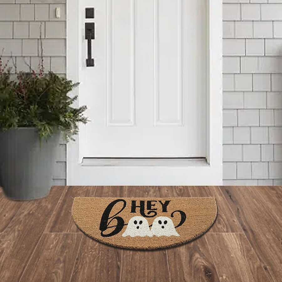 Style Selections 18-in x 30-in Natural Coir Non-Slip Grip Indoor or outdoor Summer Door Mat | Lowe's