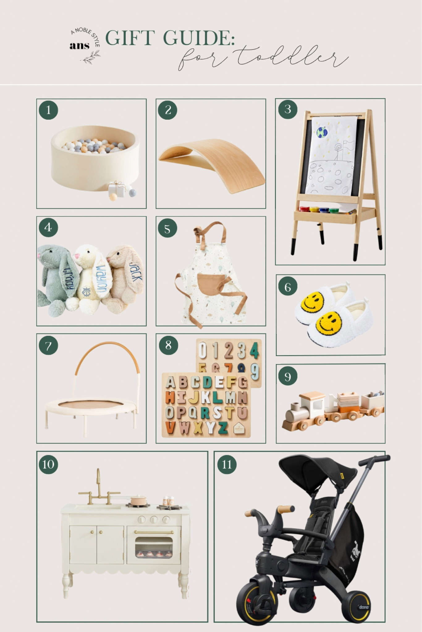 Gift Guide for Toddlers.
Gender neutral gift ideas for babies and kids. Aesthetic gift ideas. 

#LTKbaby #LTKkids #LTKGiftGuide