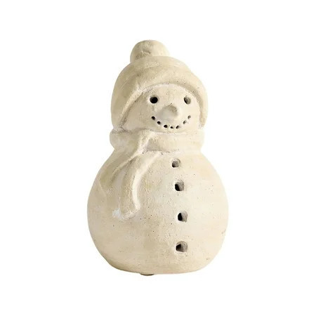 Christmas Decorations - Handmade Terracotta Snowman Figurines - 1 Pack White Clay Winter Decor Holiday Rustic Unique Decor for Home Table Room Farmhouse Indoor Outdoor(1PCS) | Walmart (US)