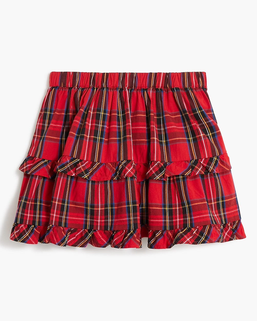 Girls' tartan tiered ruffle skirt | J.Crew Factory