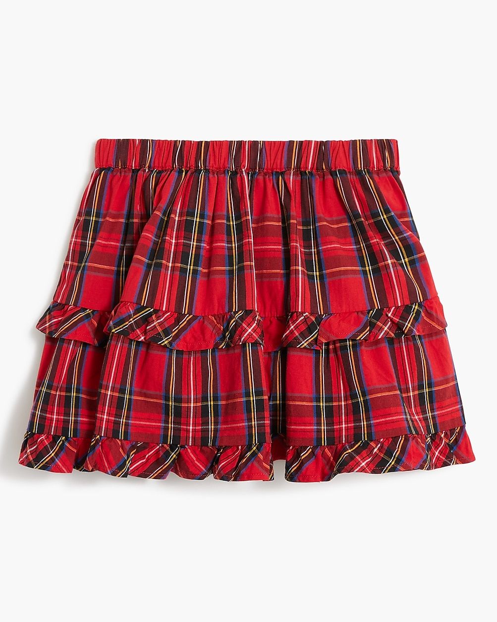 Girls' tartan tiered ruffle skirt | J.Crew Factory
