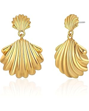 LILIE&WHITE Seashell Stud Earrings For Women Gold Earrings Seashore Earrings Nautical Jewelry For... | Amazon (US)